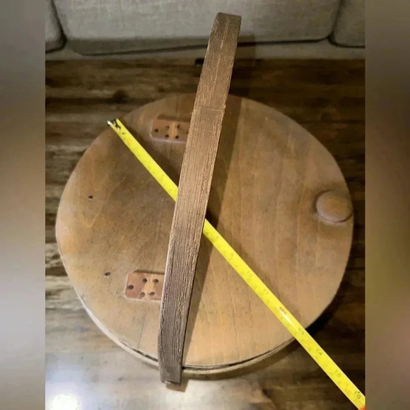 1986 Vintage Longaberger Handwoven Storage Basket Swing Handle Hinged Lid Rare - Picture 5 of 16